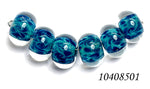 10408501 - Six Teal Blue Free Style  Rondelle Beads