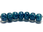10408601 - Seven Teal Blue Free Style Rondelle Beads