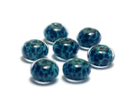 10408601 - Seven Teal Blue Free Style Rondelle Beads