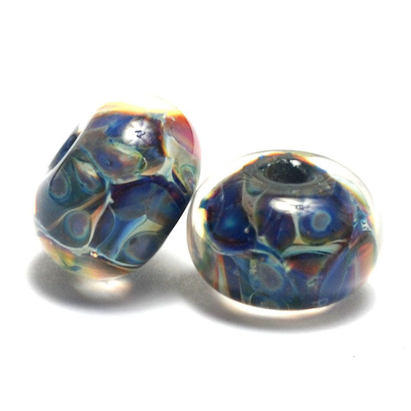 10408801 - Seven Blue-green & Purple Rondelle Beads