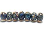 10408801 - Seven Blue-green & Purple Rondelle Beads