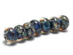 10408801 - Seven Blue-green & Purple Rondelle Beads