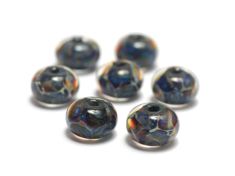 10408801 - Seven Blue-green & Purple Rondelle Beads