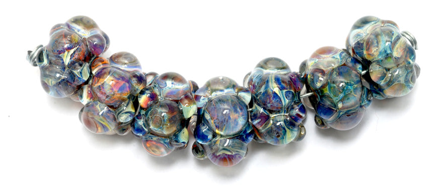 10408901 - Seven Purple & Blue Rondelle Beads