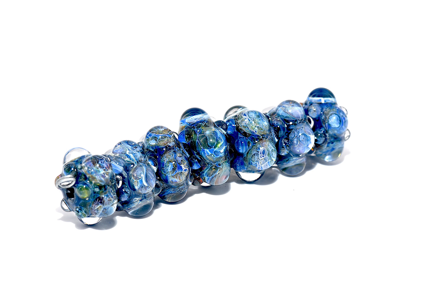 10408901 - Seven Purple & Blue Borosilicate Rondelle Beads