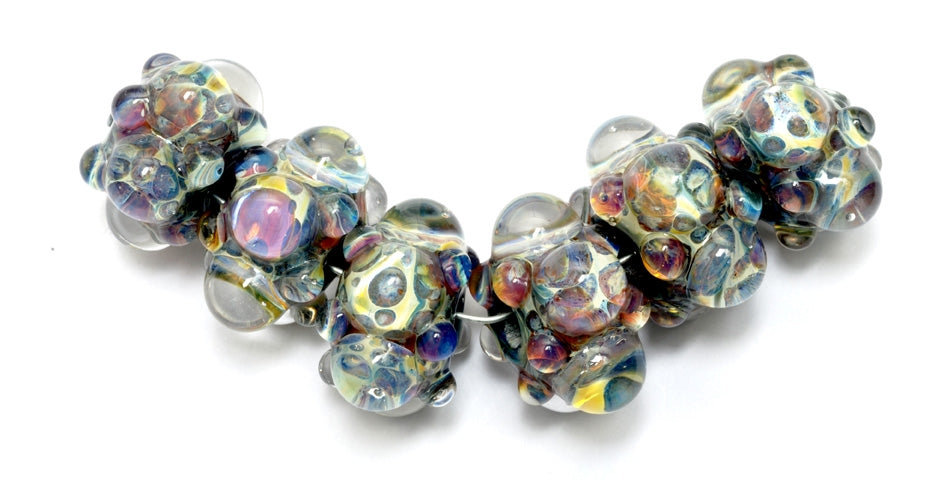 10408921 - Six Purple & Blue Rondelle Beads