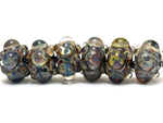 10408921 - Six Purple & Blue Rondelle Beads