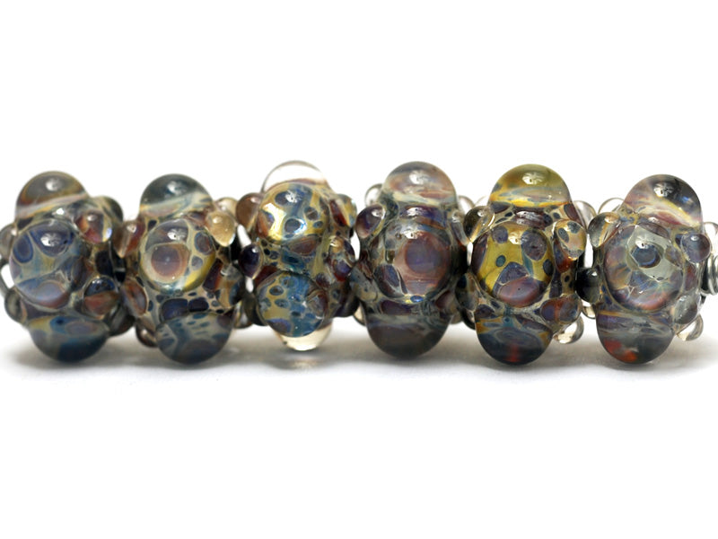 10408921 - Six Purple & Blue Rondelle Beads