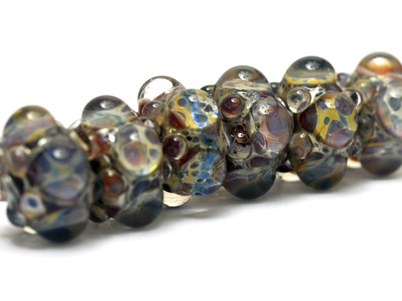 10408921 - Six Purple & Blue Rondelle Beads