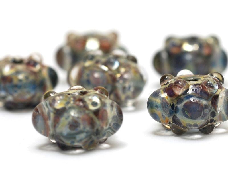 10408921 - Six Purple & Blue Rondelle Beads