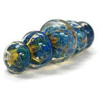 10409311 - Five Graduated Blue & Orange Rondelle Beads