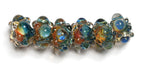 10409421 - Six Blue & Orange Rondelle Beads