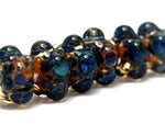 10409421 - Six Blue & Orange Rondelle Beads