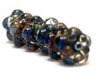 10409421 - Six Blue & Orange Rondelle Beads
