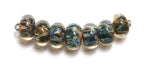 10409501 - Seven Blue/Multi-colors Boro Rondelle Beads