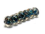 10409501 - Seven Blue/Multi-colors Boro Rondelle Beads