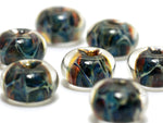 10409501 - Seven Blue/Multi-colors Boro Rondelle Beads