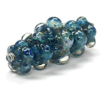 10409611 - Five Graduated Blue Free Style Boro Rondelle Beads
