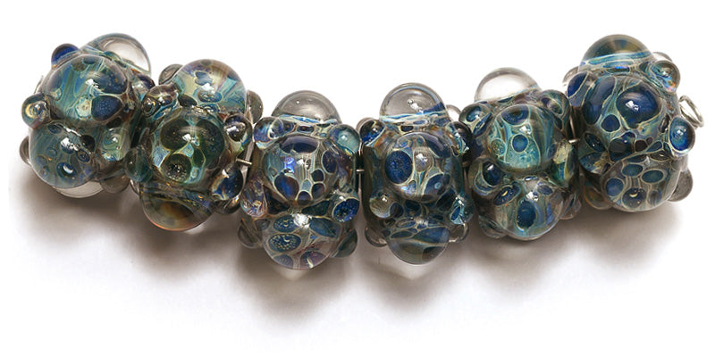 10409621 - Six Blue Free Style Rondelle Beads
