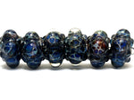 10409621 - Six Blue Free Style Rondelle Beads