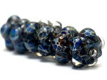 10409621 - Six Blue Free Style Rondelle Beads