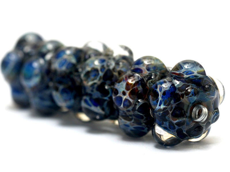 10409621 - Six Blue Free Style Rondelle Beads