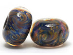 10409821 - Six Yellow w/Blue Rondelle Beads