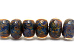 10409821 - Six Yellow w/Blue Rondelle Beads