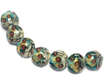 10409902 - Seven Aqua Treasure Lentil Beads
