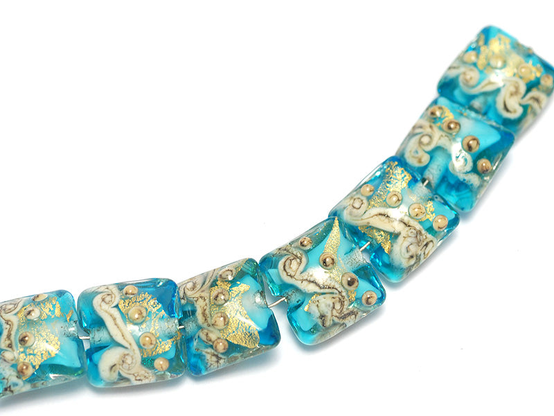 10409904 - Seven Aqua Treasure Pillow Beads