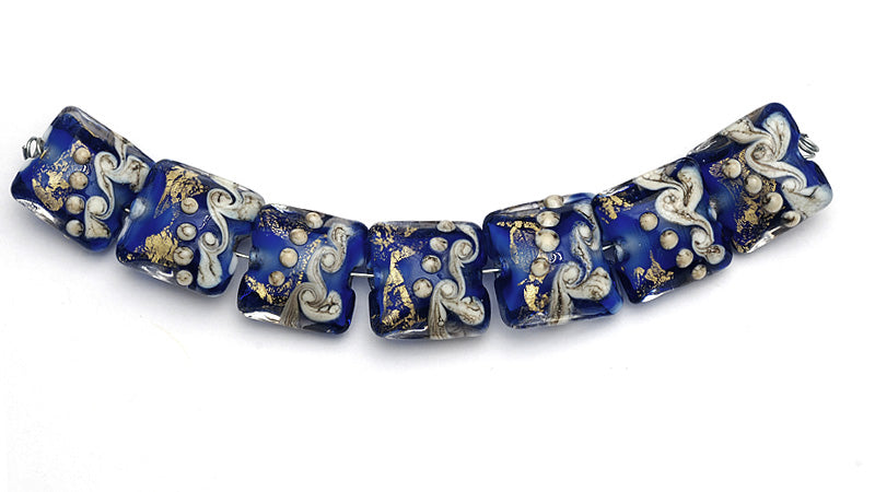 10410004 - Seven Cobalt Treasure Pillow Beads