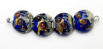 10410012 - Four Cobalt Treasure Lentil Beads