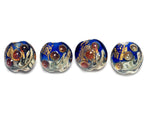 10410012 - Four Cobalt Treasure Lentil Beads