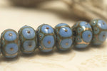 10410501 - Seven Periwinkle w//Metal Dots Rondelle Beads