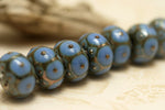 10410501 - Seven Periwinkle w//Metal Dots Rondelle Beads