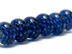 10410821 - Six Blueberry Hard Candy Rondelle Beads