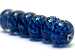 10410821 - Six Blueberry Hard Candy Rondelle Beads