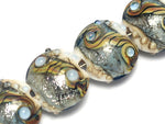 10411012 - Four Sweet Blue Stardust Lentil Beads