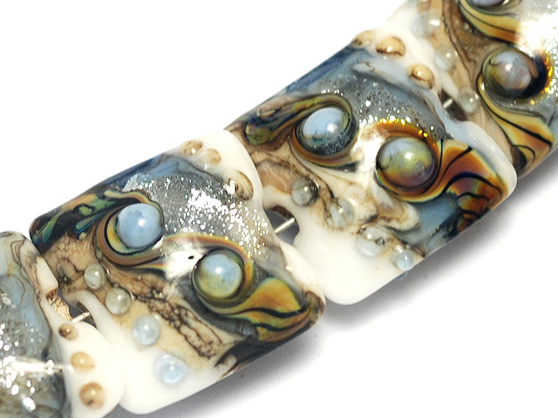 10411014 - Four Sweet Blue Stardust Pillow Beads