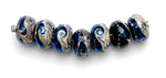 10411401 - Seven Cobalt Celestial Rondelle Beads