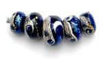 10411411 - Five Graduated Cobalt Celestial Rondelle Beads