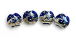 10411412 - Four Cobalt Celestial Lentil Beads