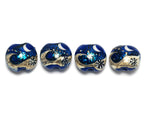 10411412 - Four Cobalt Celestial Lentil Beads