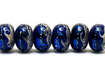 10411421 - Six Cobalt Celestial Rondelle Beads