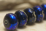 10411421 - Six Cobalt Celestial Rondelle Beads