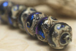 10411421 - Six Cobalt Celestial Rondelle Beads