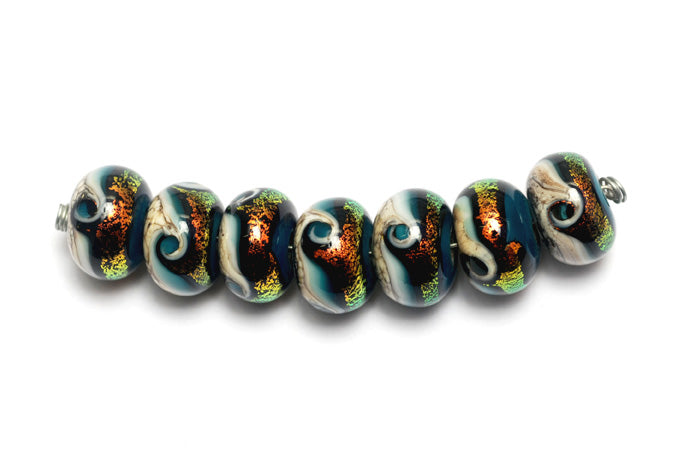 10411501 - Seven Romantic Isle Waves Rondelle Beads