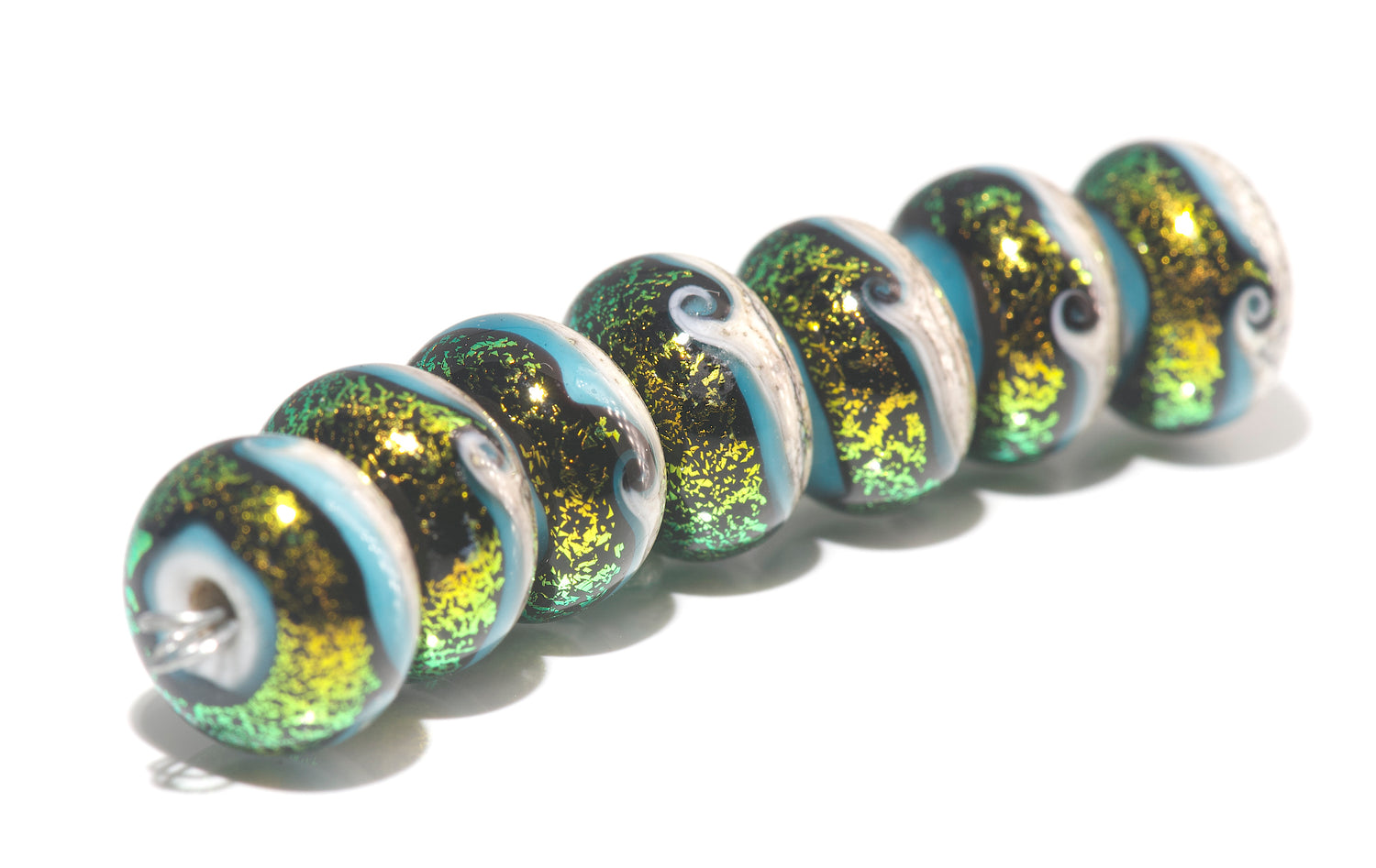 10411501 - Seven Romantic Isle Waves Rondelle Beads