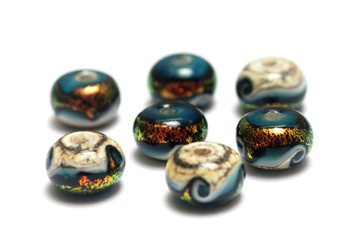 10411501 - Seven Romantic Isle Waves Rondelle Beads