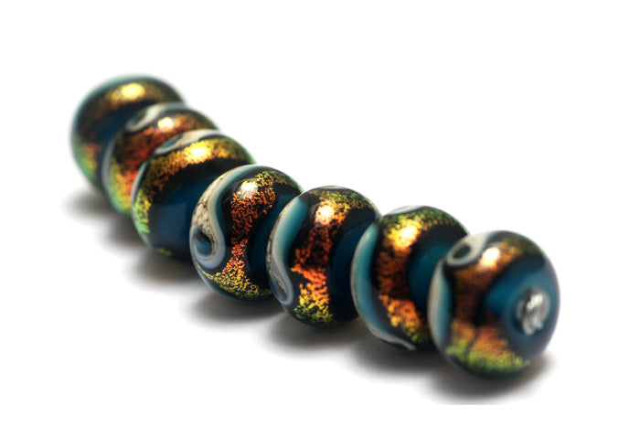 10411501 - Seven Romantic Isle Waves Rondelle Beads